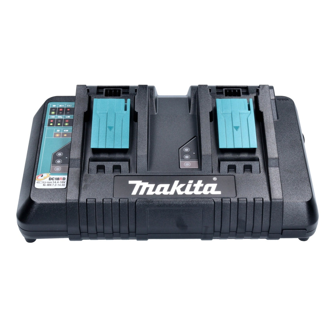 Kit source d'alimentation Makita 18 V avec 2 batteries BL 1820 B 2,0 Ah (2x 197254-9) + chargeur rapide double DC 18 RD (196933-6)