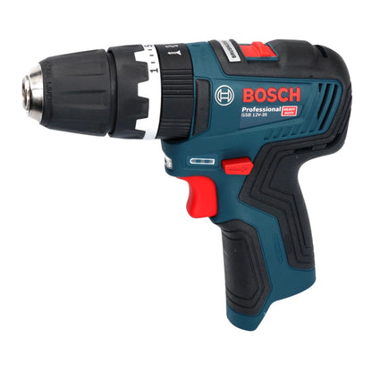 Bosch GSB 12V-35 Professional Akku Schlagbohrschrauber 12 V 35 Nm Brushless + 32 tlg. Bitset + L-Boxx - ohne Akku, ohne Ladegerät