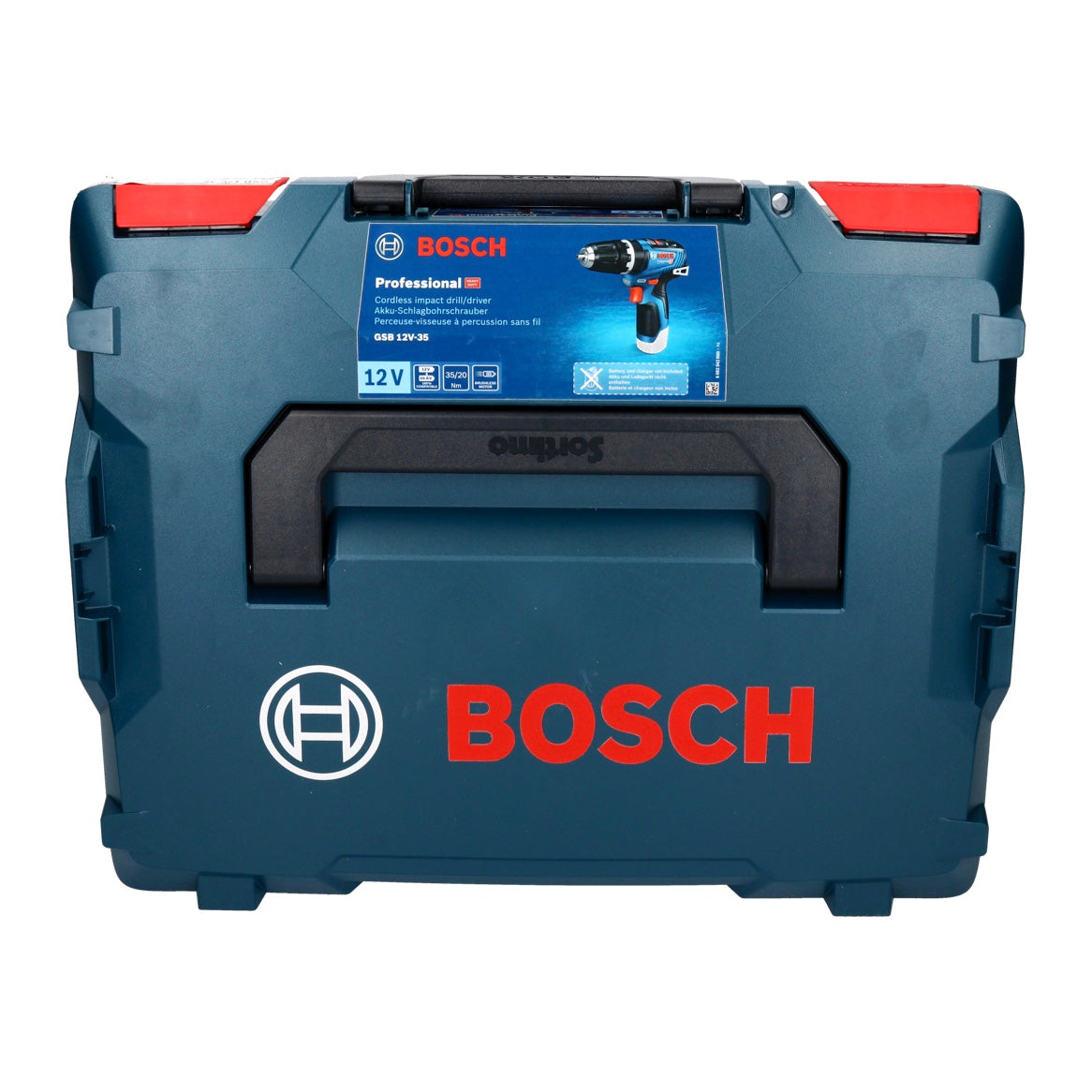 Bosch GSB 12V-35 Professional Akku Schlagbohrschrauber 12 V 35 Nm Brushless + 32 tlg. Bitset + L-Boxx - ohne Akku, ohne Ladegerät