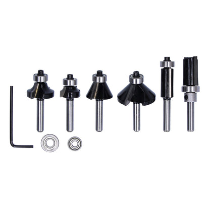 Bosch Rand- und Kantenfräser Set 6 tlg. 1/4" Schaft ( 2607017470 ) Trim & Edging Set für Oberfräsen - Toolbrothers