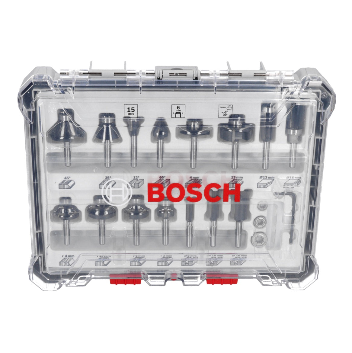 Bosch Mixed Fräser Set 15 tlg. 6 mm Schaft ( 2607017471 ) für Oberfräsen