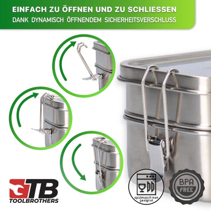 Ryobi R18DD3-215S Akku Bohrschrauber 18 V 50 Nm ( 5133003774 ) + 2x Akku 1,5 Ah + Ladegerät + Tasche + Toolbrothers Fan Edelstahl Brotdose