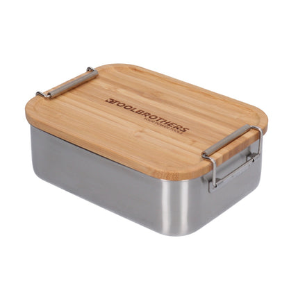 Toolbrothers Fan Edelstahl Brotdose mit Bambus Deckel 1200 ml, Lunchbox für Erwachsene und Kinder, Brotzeit, Vesperbox für Schule Arbeit Picknick Reisen - Toolbrothers