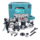 Fresadora multifuncional a batería Makita DRT 50 ZJX3 18 V sin escobillas + módulos de fresado + juego de fresas de 6 piezas + Makpac - sin batería, sin cargador