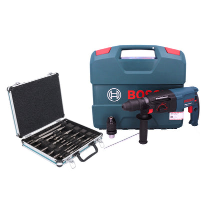 Perceuse à percussion Bosch GBH 2-26 DFR Professional 800 W 2,7 J SDS plus + mandrin de perçage interchangeable + jeu de 13 forets et burins + coffret