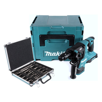 Makita DHR 281 ZJ marteau perforateur sans fil 36 V (2x 18 V) 2,8 J SDS Plus Brushless + jeu de 13 perceuses et burins + Makpac - sans batterie, sans chargeur