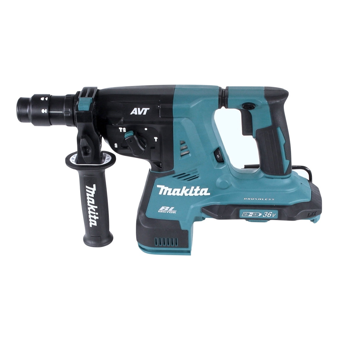 Makita DHR 281 ZJ marteau perforateur sans fil 36 V (2x 18 V) 2,8 J SDS Plus Brushless + jeu de 13 perceuses et burins + Makpac - sans batterie, sans chargeur