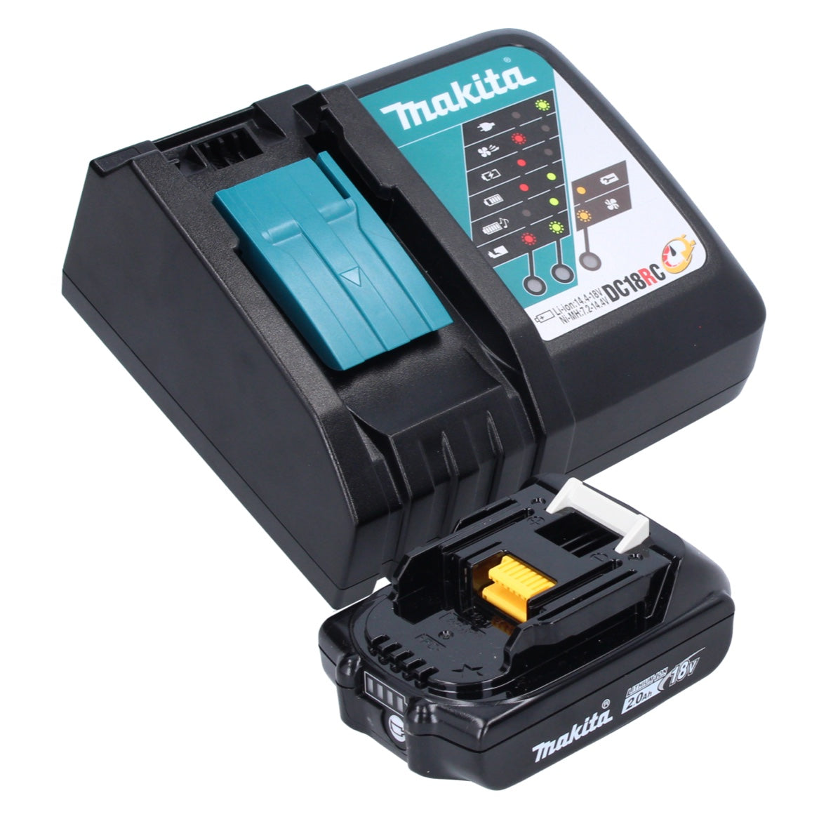 Radio de chantier à batterie Makita DMR 301 RA1 12 V max. - 18 V DAB / DAB+ / Bluetooth + 1x batterie 2,0 Ah + chargeur