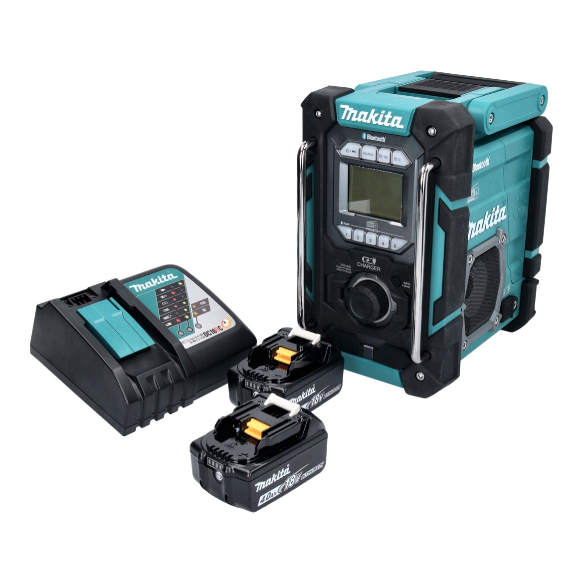 Radio de chantier à batterie Makita DMR 301 RM 12 V max. - 18 V DAB / DAB+ / Bluetooth + 2x batteries 4,0 Ah + chargeur