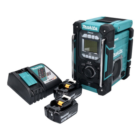 Radio de chantier à batterie Makita DMR 301 RT 12 V max. - 18 V DAB / DAB+ / Bluetooth + 2x batteries 5,0 Ah + chargeur