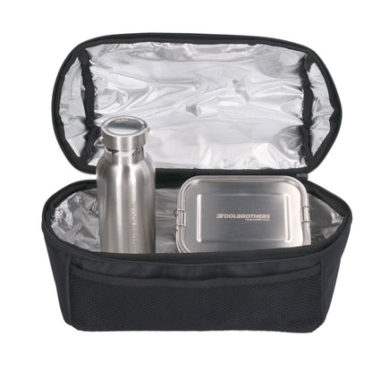 Toolbrothers Lunchpaket mit Makita Isoliertasche + Toolbrothers Fan Edelstahl Brotdose mit Trennfächern und Edelstahldeckel 1200 ml + Edelstahl Trinkflasche 500 ml - Toolbrothers