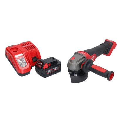 Meuleuse d'angle sur batterie Milwaukee M18 FSAGV115XPDB-501 18 V 115 mm sans balais + 1x batterie 5,0 Ah + chargeur