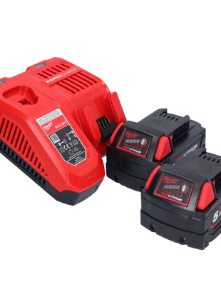 Milwaukee M18 FSAGV115XPDB-502 Akku Winkelschleifer 18 V 115 mm Brushless + 2x Akku 5,0 Ah + Ladegerät