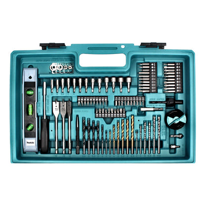 Makita DHP 482 SA2X5W Akku Schlagbohrschrauber weiß 18 V 62 Nm + 2x Akku 2,0 Ah + Ladegerät + 101 tlg. Zubehör Set + Koffer