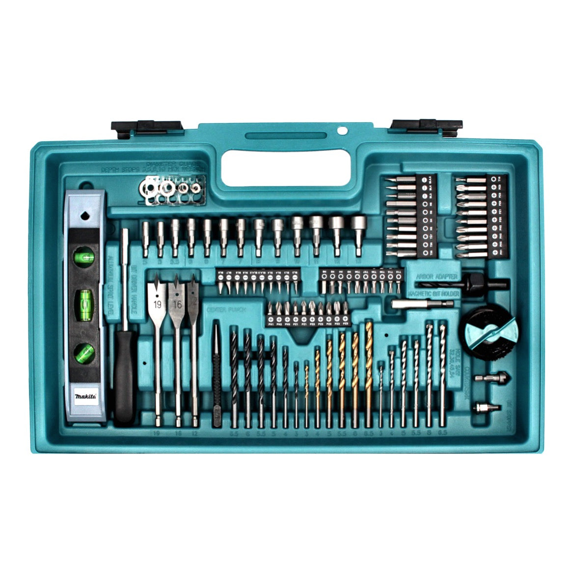 Makita DHP 453 SA2X5 Akku Schlagbohrschrauber 18 V 42 Nm + 2x Akku 2,0 Ah + Ladegerät + 101 tlg. Zubehör Set + Koffer