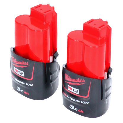 Jeu de batteries Milwaukee 2x M12 B3 12 V 3,0 Ah / 3000 mAh Li-Ion (2x 4932451388)