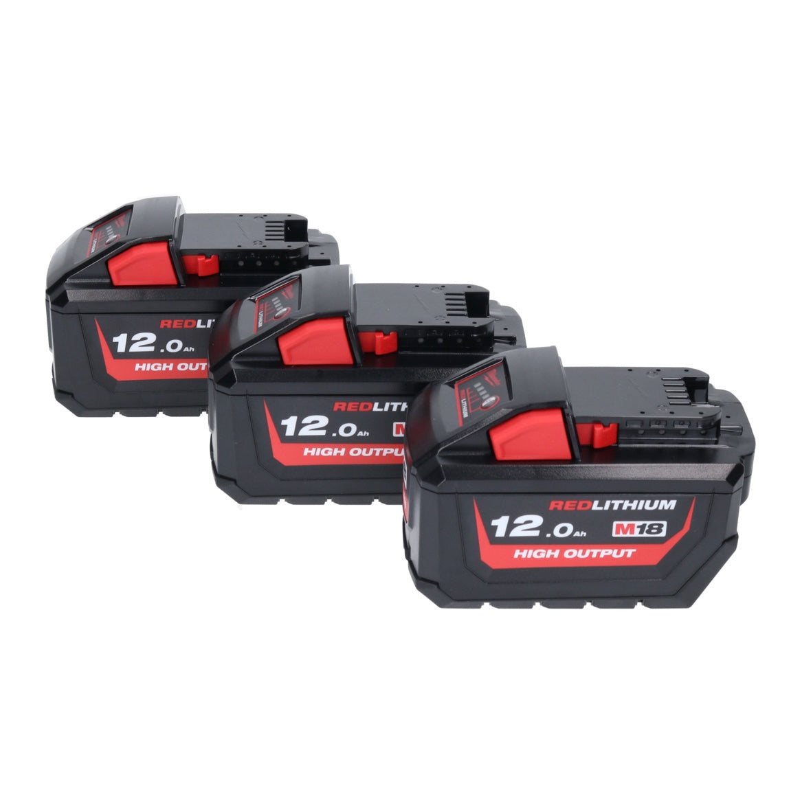 Milwaukee M18 NRG-1203 Akku Starter Set 3x 18 V 12,0 Ah / 12000 mAh Li-Ion Akku ( 3x 4932464260 ) + M12-18 FC Schnell Ladegerät ( 4932451079 ) - Toolbrothers