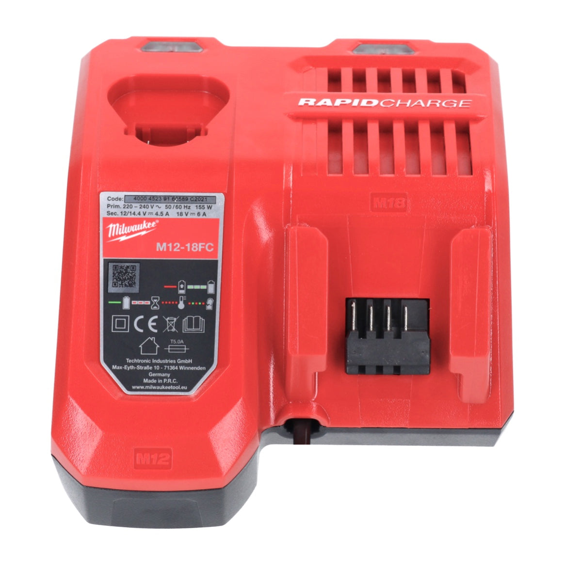 Milwaukee M18 NRG-1204 Akku Starter Set 4x 18 V 12,0 Ah / 12000 mAh Li-Ion Akku ( 4x 4932464260 ) + M12-18 FC Schnell Ladegerät ( 4932451079 ) - Toolbrothers