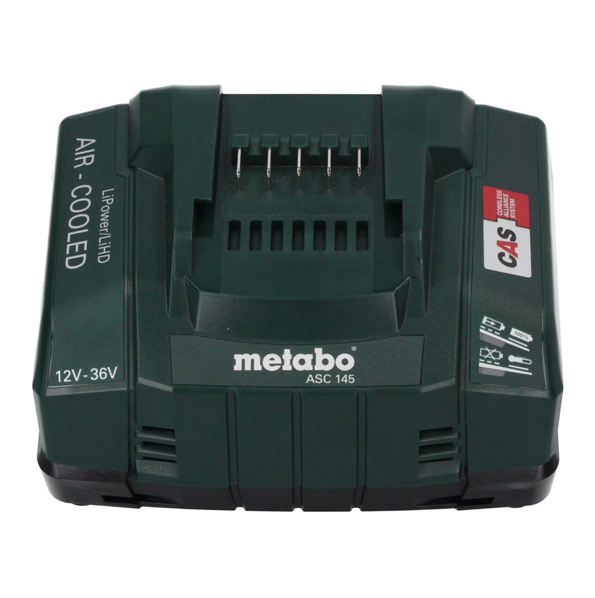 Metabo Basis Set 2x LiHD Akkupack 18 V 10,0 Ah Li-Ion Akku CAS System ( 685142000 ) + ASC 145 Ladegerät AIR COOLED + metaBOX - Toolbrothers