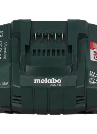 Metabo Basis Set 2x Li-Power Akkupack 18 V 8,0 Ah CAS Li-Ion Akku ( 685131590 ) + Ladegerät ASC 145 + metaBOX