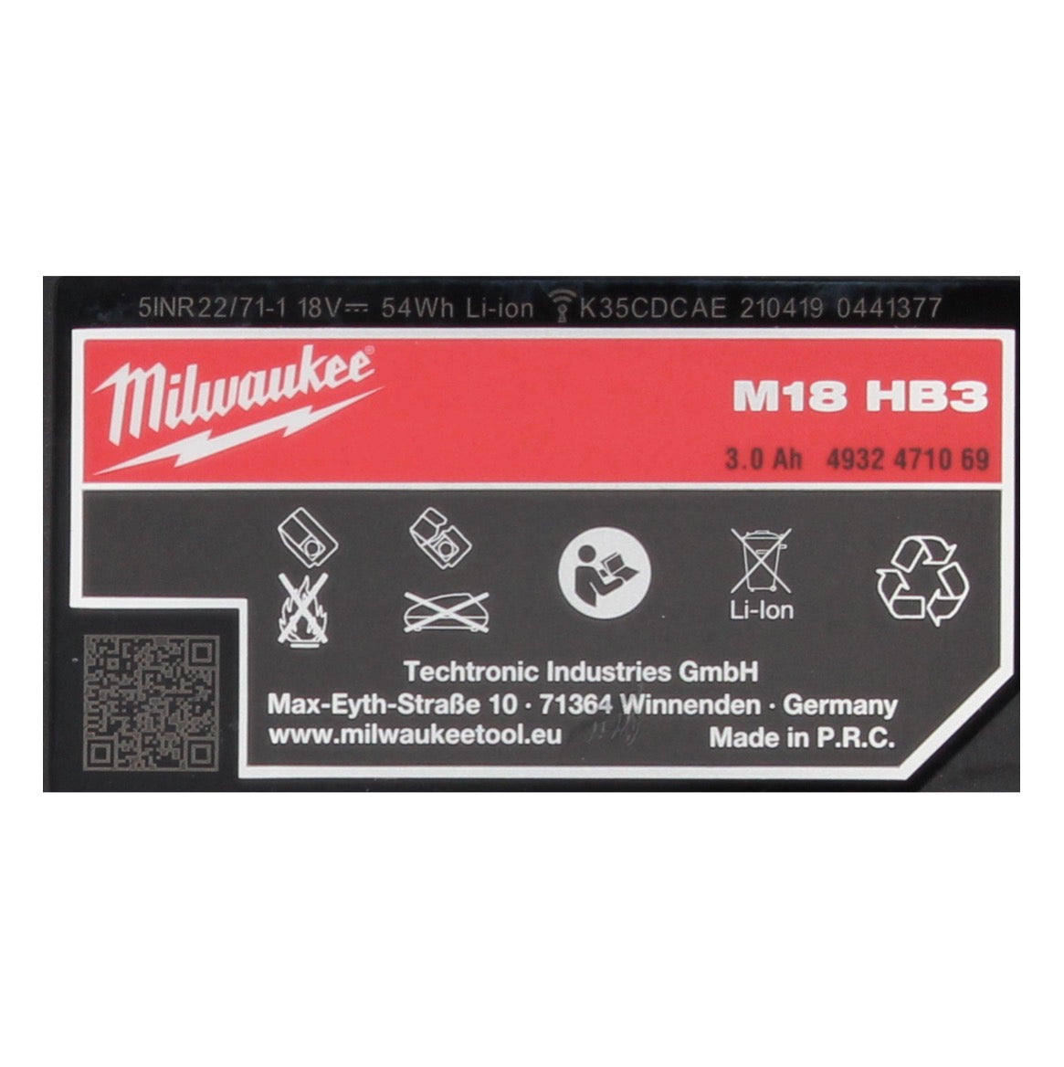 Milwaukee M18 HB3 High Output 2x 18 V 3,0 Ah / 3000 mAh Li-Ion Akku ( 2x 4932471069 ) mit Ladestandsanzeige - Toolbrothers