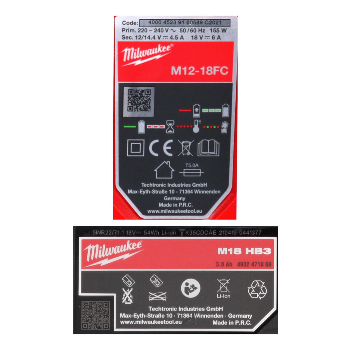 Milwaukee M18 NRG-301 Akku Starter Set High Output 18 V 3,0 Ah / 3000 mAh Li-Ion Akku ( 4932471069 ) + M12-18FC Ladegerät ( 4932451079 ) - Toolbrothers