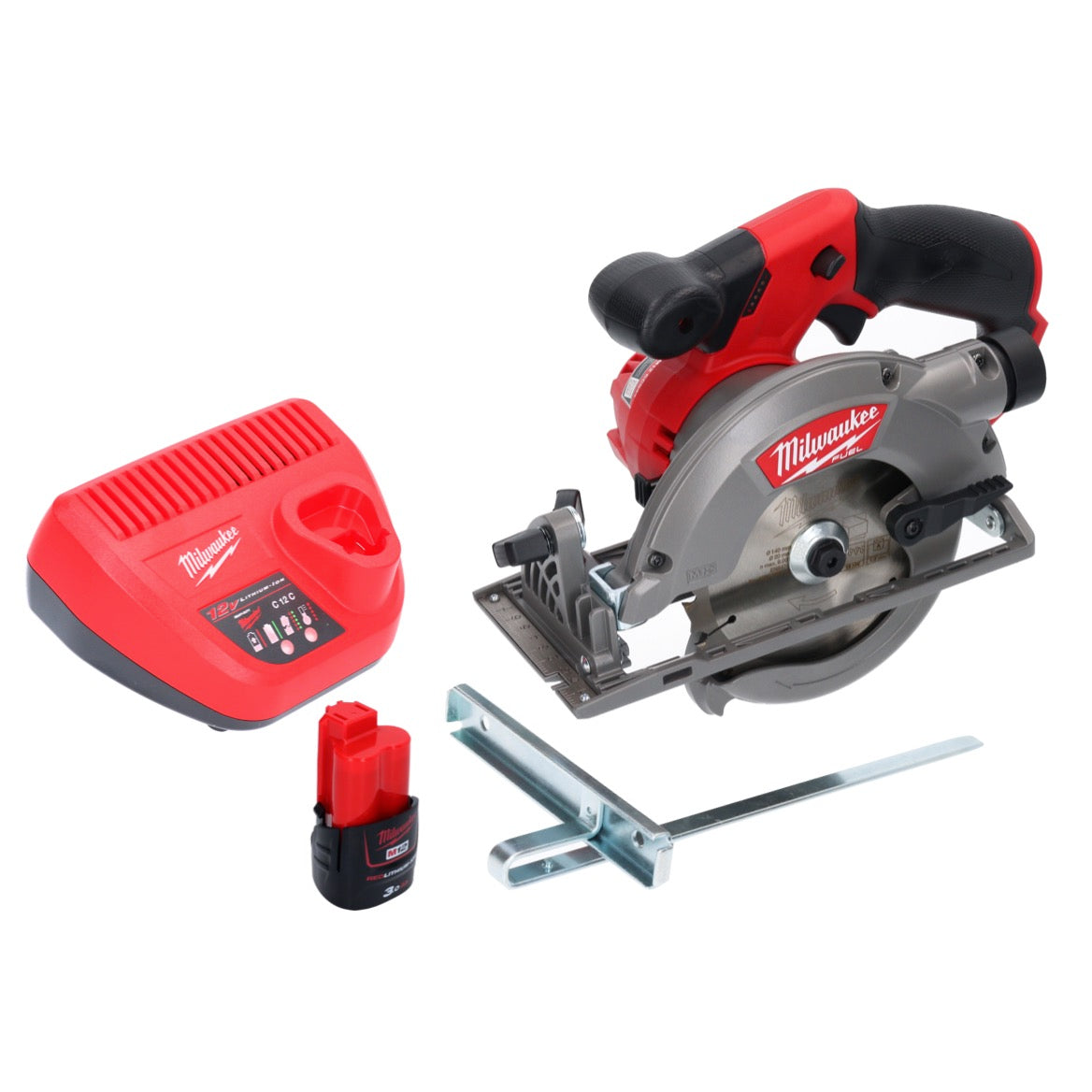 Scie circulaire manuelle à batterie Milwaukee M12 CCS44-301C 12 V 140 mm sans balais + 1x batterie 3,0 Ah + chargeur