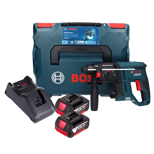 Bosch GBH 18V-21 Perforateur à percussion professionnel sans balais 18 V 2,0 J (0611911102) + 2x batterie 4,0 Ah + chargeur + L-BOXX