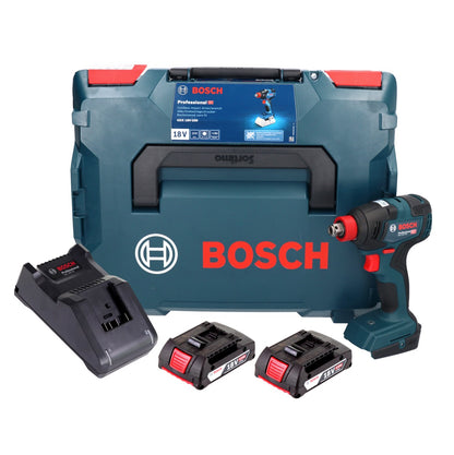 Bosch GDX 18V-200 Professional Akku Drehschlagschrauber 18 V 200 Nm Brushless + 2x Akku 2,0 Ah + Ladegerät + L-BOXX