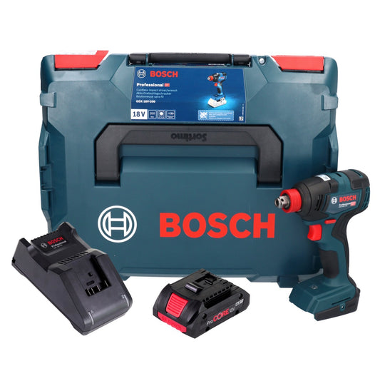 Bosch GDX 18V-200 Professional Akku Drehschlagschrauber 18 V 200 Nm Brushless + 1x ProCORE Akku 4,0 Ah + Ladegerät + L-BOXX