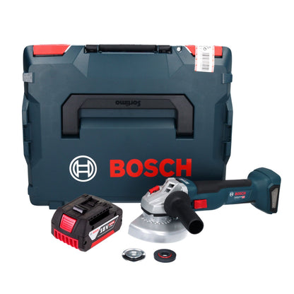 Meuleuse d'angle sans fil Bosch GWS 18V-10 Professional 18 V 125 mm sans balais + 1x batterie 5,0 Ah + L-Boxx - sans chargeur