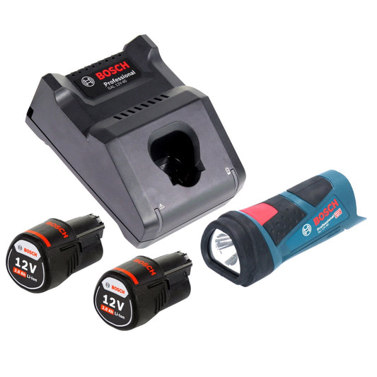 Bosch GLI 12V-80 Professional Akku Lampe 12 V 80 Lumen + 2x Akku 2,0 Ah + Ladegerät