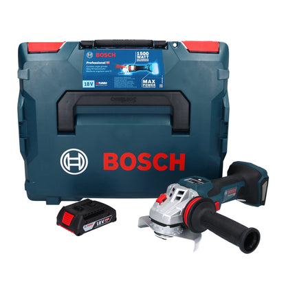 Meuleuse d'angle sans fil Bosch GWS 18V-15 SC Professional 18 V 125 mm sans balais + 1x batterie 2,0 Ah + L-BOXX - sans chargeur