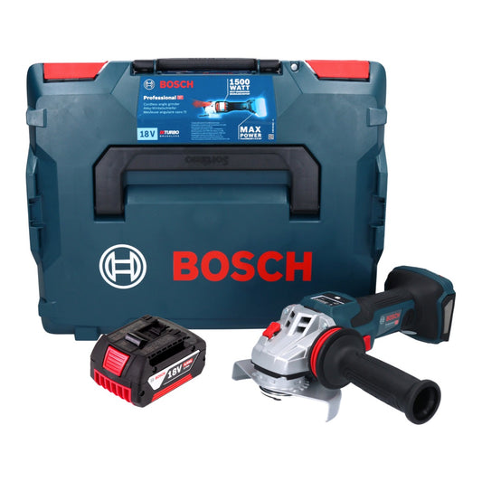 Meuleuse d'angle sans fil Bosch GWS 18V-15 SC Professional 18 V 125 mm sans balais + 1x batterie 4,0 Ah + L-BOXX - sans chargeur