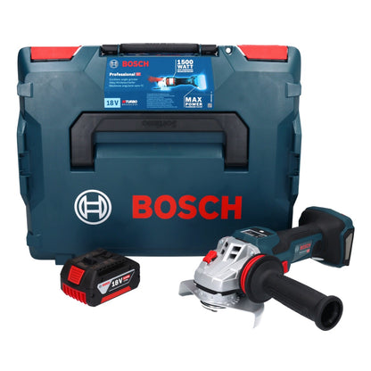 Meuleuse d'angle sans fil Bosch GWS 18V-15 SC Professional 18 V 125 mm sans balais + 1x batterie 5,0 Ah + L-BOXX - sans chargeur