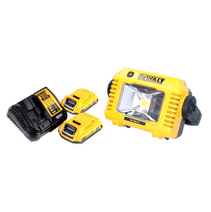 Projecteur de travail LED sur batterie DeWalt DCL 077 D2 12 V 18 V 2000 lm IP54 + 2x batteries 2,0 Ah + chargeur