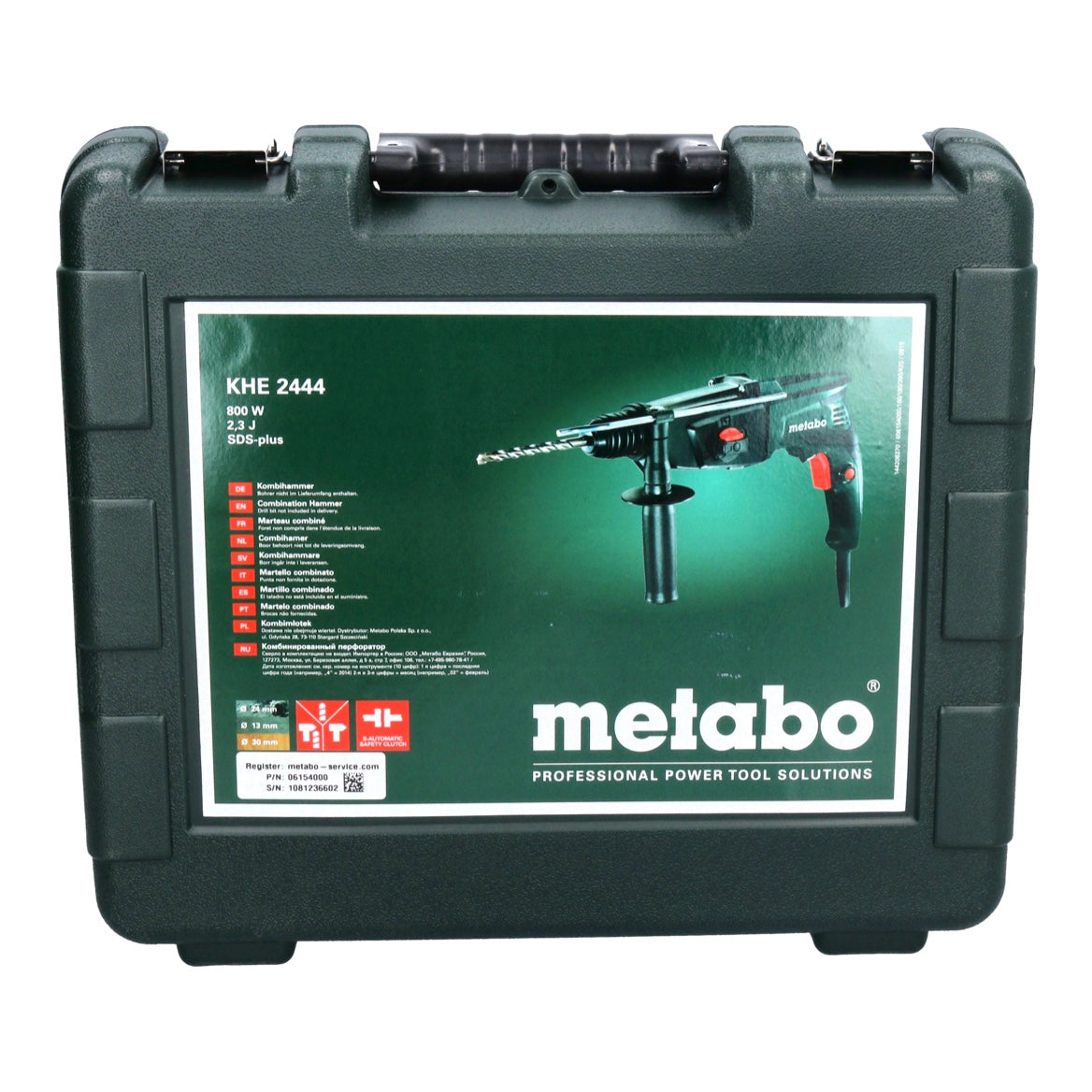 Metabo KHE 2444 Kombihammer 800 W SDS plus 2,3 J + 5 tlg. Bohrer und Meißel Set + Koffer