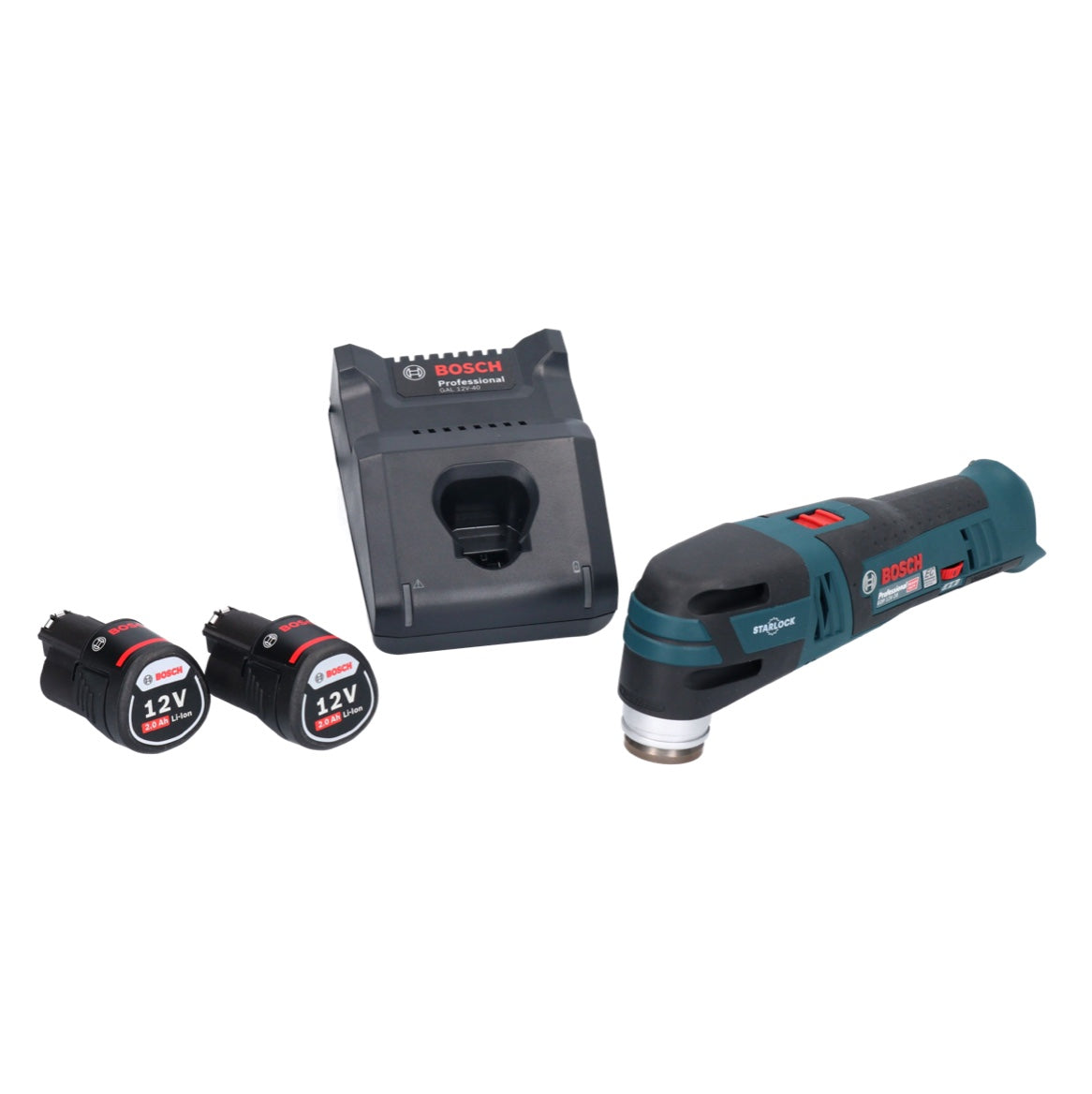 Bosch GOP 12V-28 Professional Batterie Multi Cutter Starlock Brushless + 2x batteries 2,0 Ah + chargeur