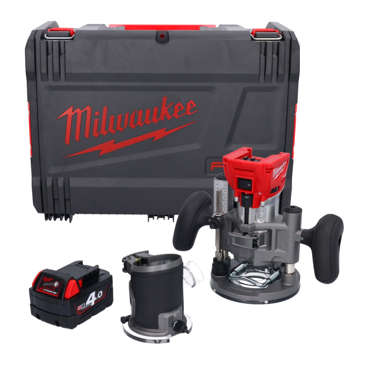 Fraiseuse à batterie Milwaukee M18 FTR-401X 18 V brushless + 1x batterie 4,0 Ah + modules de fraisage + boîtier HD - sans chargeur