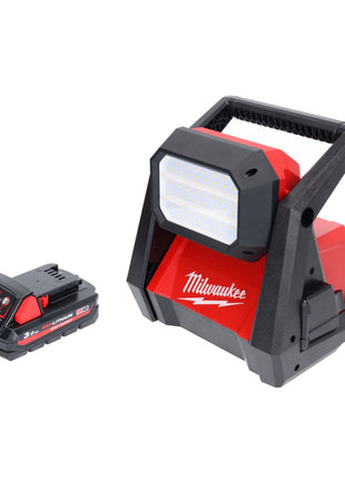 Milwaukee M18 HOAL-301 Lampe LED pour projecteur de chantier à batterie 18 V 4000 lm + 1x batterie 3,0 Ah - sans chargeur