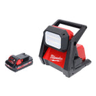 Milwaukee M18 HOAL-301 Lampe LED pour projecteur de chantier à batterie 18 V 4000 lm + 1x batterie 3,0 Ah - sans chargeur