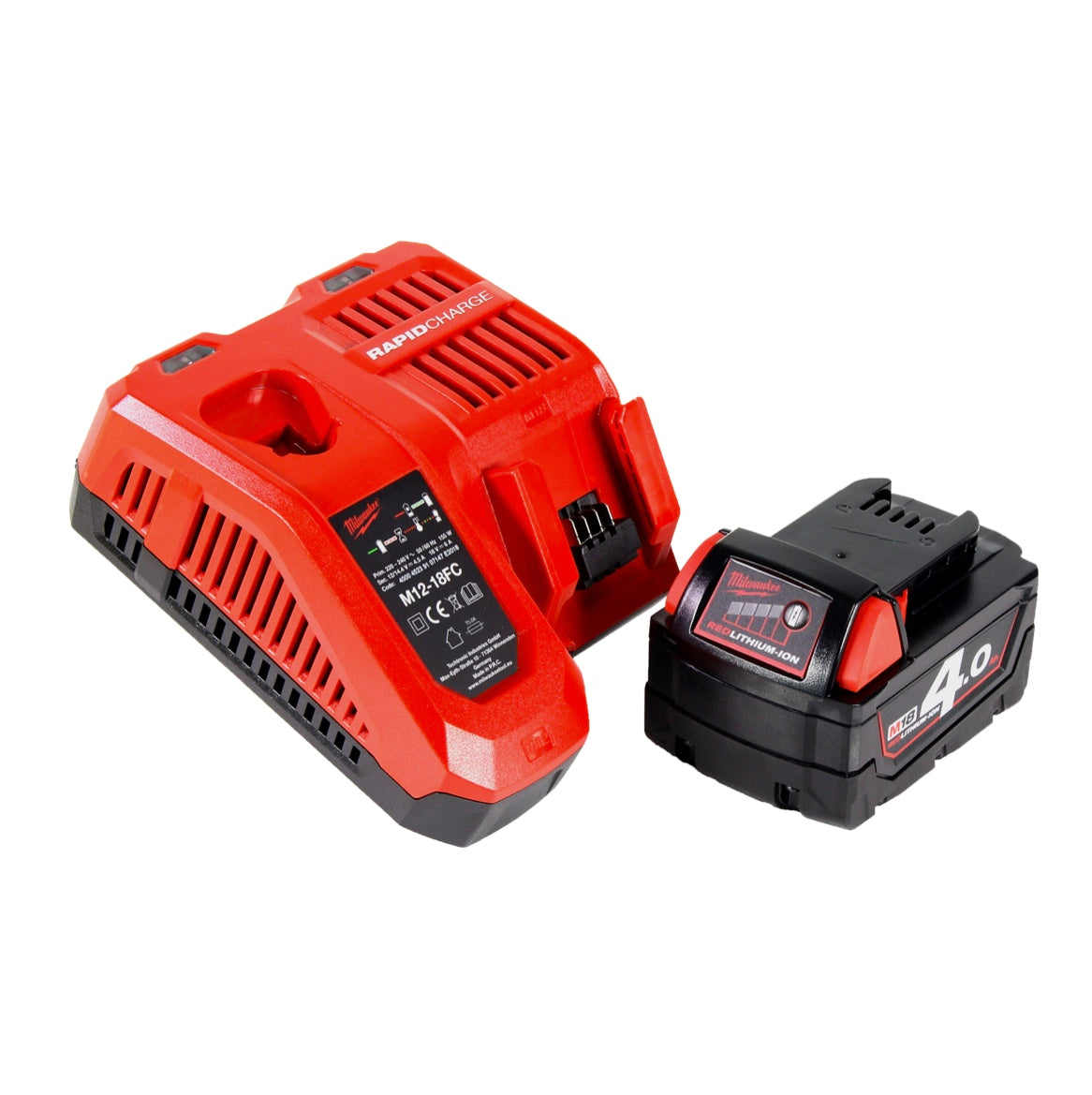 Milwaukee M18 HOAL-401FC Lampe LED pour projecteur de chantier à batterie 18 V 4000 lm + 1x batterie 4,0 Ah + chargeur