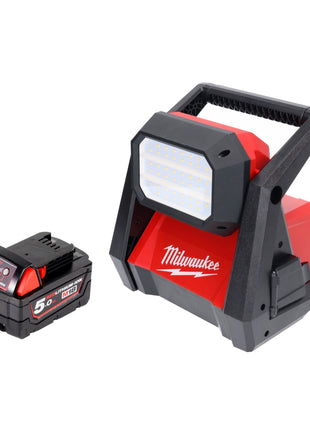 Milwaukee M18 HOAL-501 Lampe LED pour projecteur de chantier à batterie 18 V 4000 lm + 1x batterie 5,0 Ah - sans chargeur