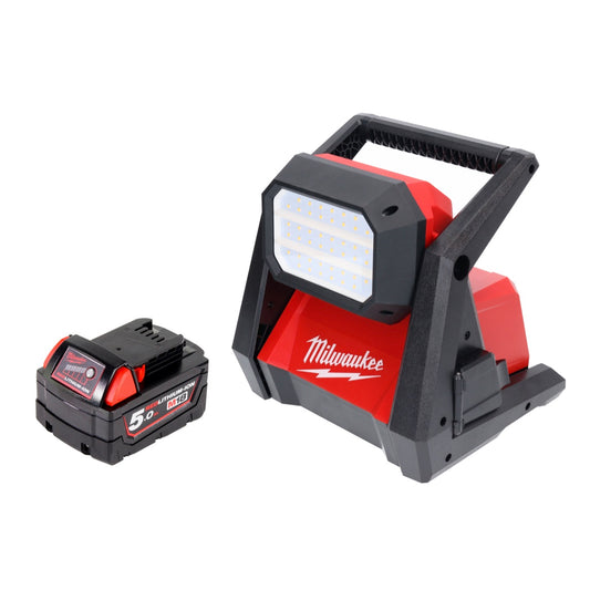 Milwaukee M18 HOAL-501 Lampe LED pour projecteur de chantier à batterie 18 V 4000 lm + 1x batterie 5,0 Ah - sans chargeur