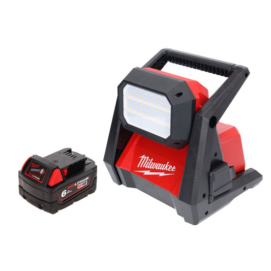 Milwaukee M18 HOAL-601 Akku LED Lampe Baustrahler 18 V 4000 lm + 1x Akku 6,0 Ah - ohne Ladegerät