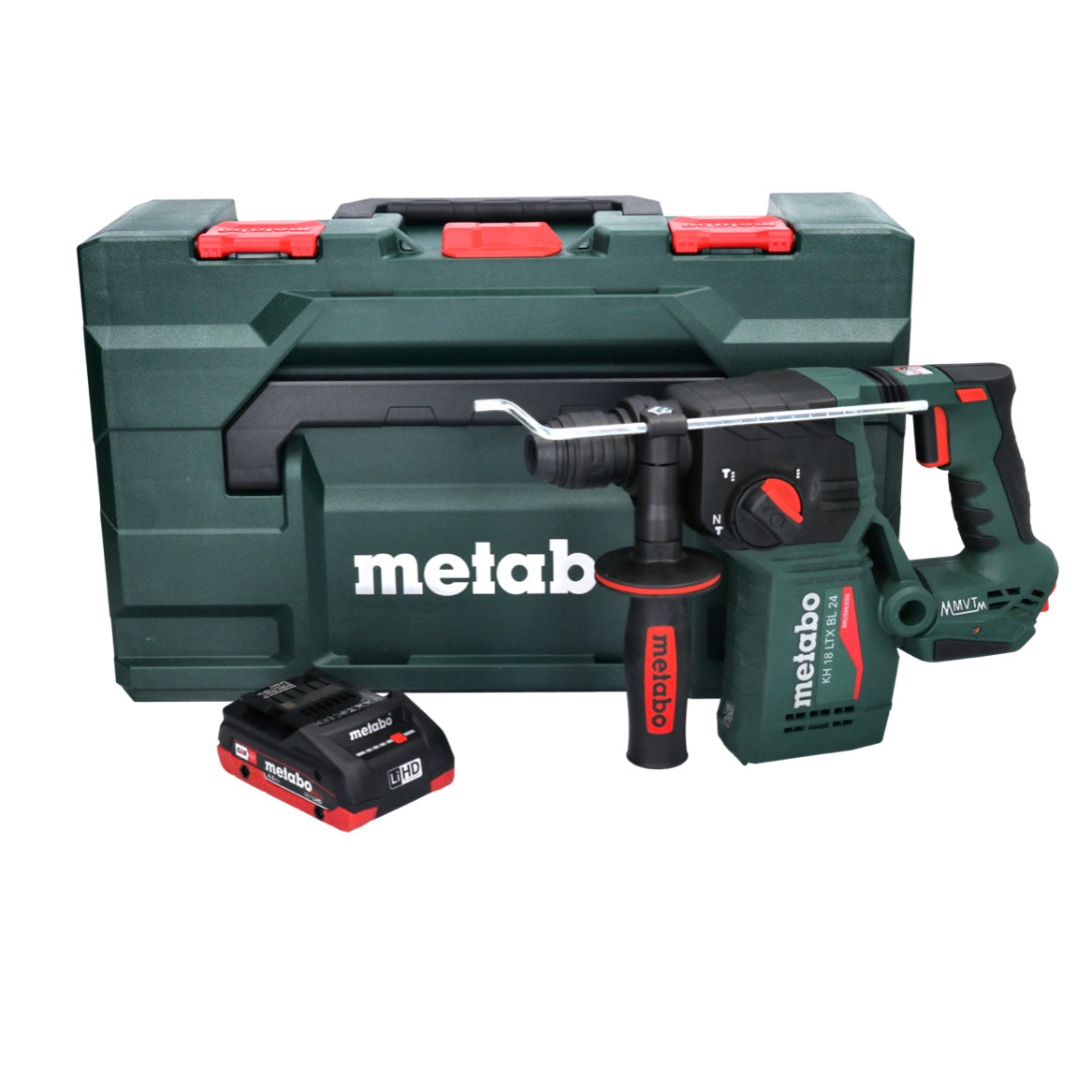 Marteau perforateur sur batterie Metabo KH 18 LTX BL 24 18 V 2,2 J SDS Plus Brushless + 1x batterie 4,0 Ah + metaBOX - sans chargeur