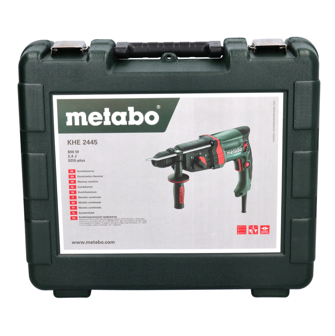 Marteau combiné Metabo KHE 2445 800 W 2,4 J SDS plus + jeu de 13 forets et burins + coffret