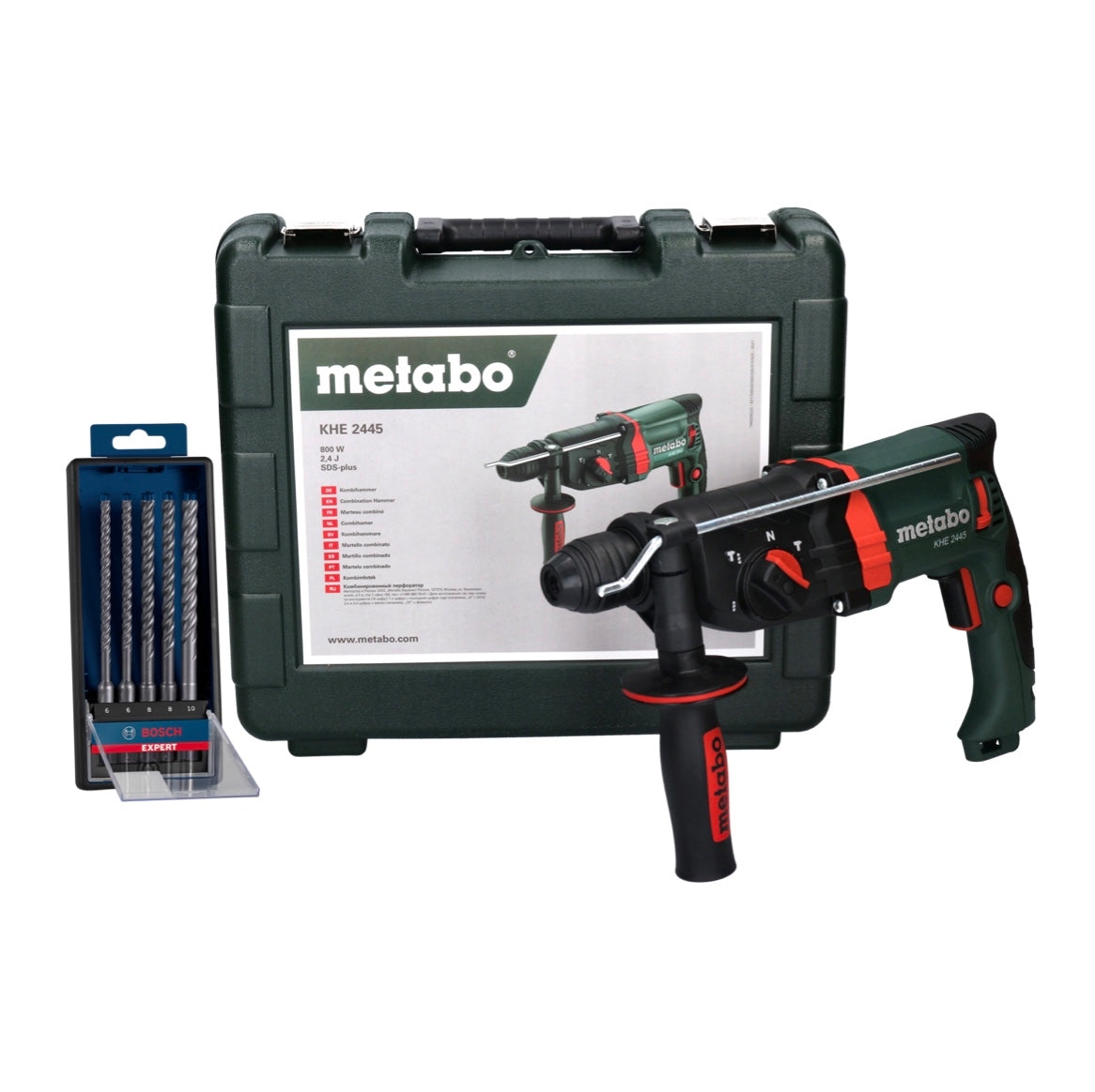 Metabo KHE 2445 Kombihammer 800 W 2,4 J SDS plus + 5 tlg. Hammerbohrer Set + Koffer - Toolbrothers