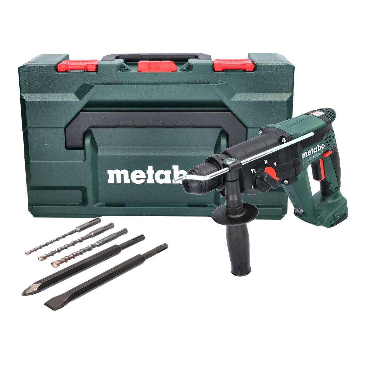 Metabo KH 18 LTX 24 Akku Kombihammer 18 V 2,1 J SDS plus + 5 tlg. Bohrer Meißel Set + metaBOX - ohne Akku, ohne Ladegerät - Toolbrothers