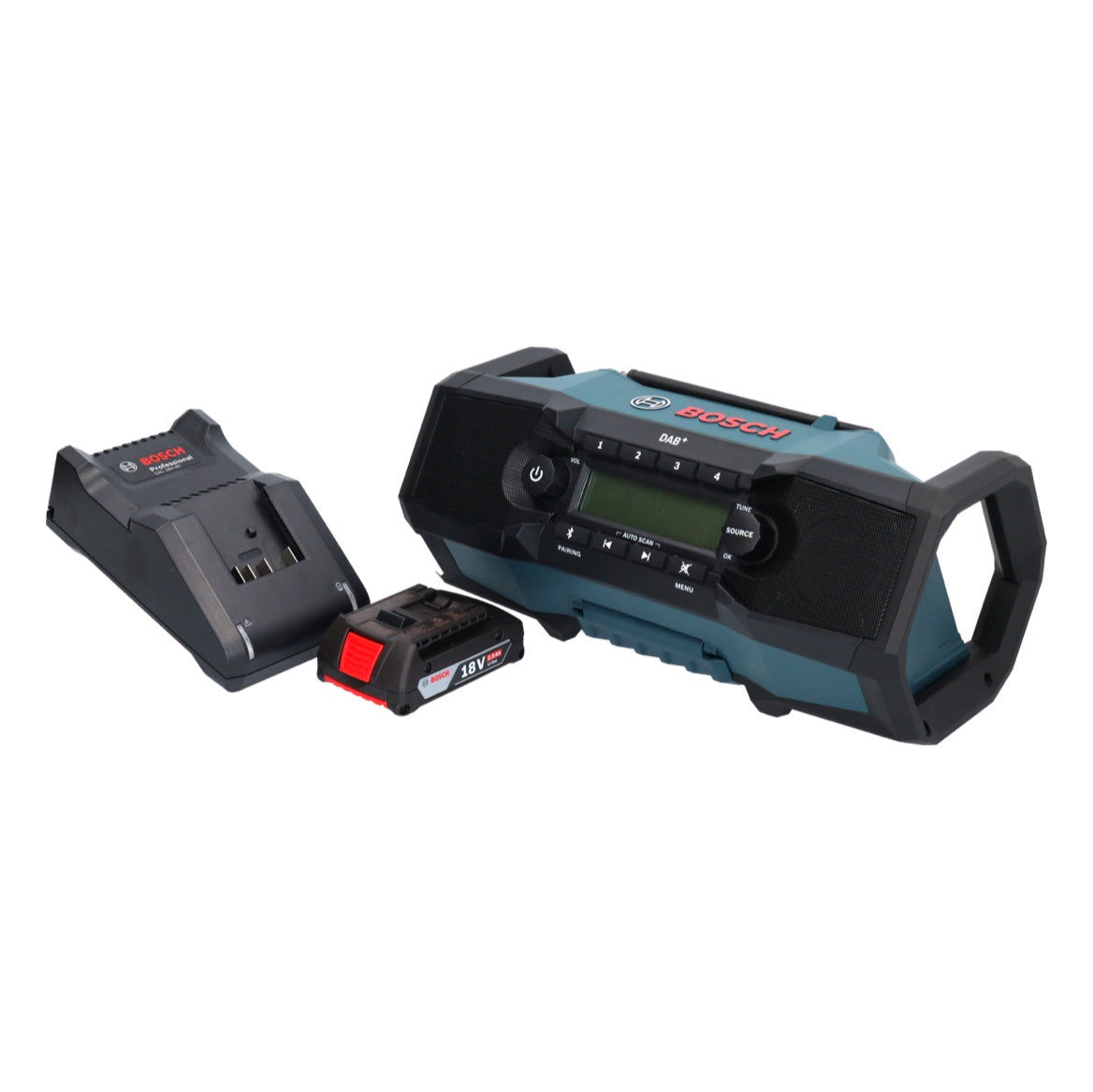 Bosch GPB 18V-2 SC Professional Akku Baustellenradio 18 V DAB+ Bluetooth AUX + 1x Akku 2,0 Ah + Ladegerät